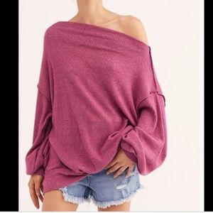 free people cowl neck magenta sweater 💖